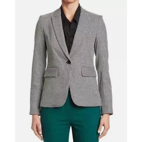 Veronica Beard Sz 8 Dickey Blazer‎ Black/White Gingham Houndstooth Quiet Luxury - Picture 1 of 14